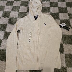 U.S. Polo Assn. Cable Knit Zip-Up Sweater